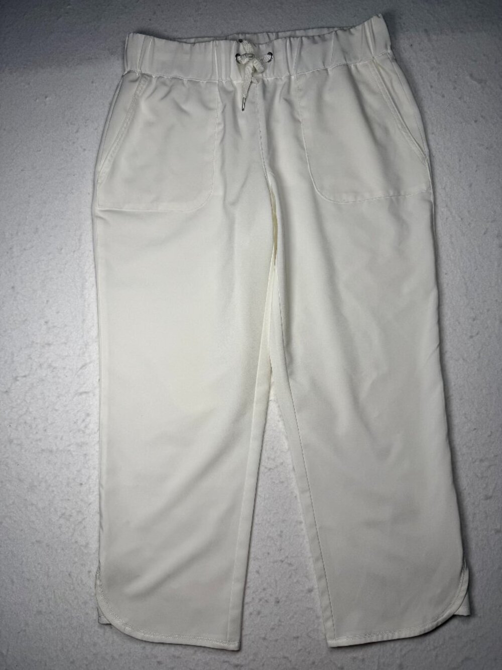 Chico's Stretch Bungee Crop Ankle Pants Size 00 White Alabaster UPF Pockets EUC